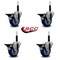 Service Caster 3.5'' Blue Poly Swivel 3/4'' Expanding Stem Caster Set with Brake, 4PK SCC-EX20S3514-PPUB-BLUE-PLB-34-4 - alternate 3